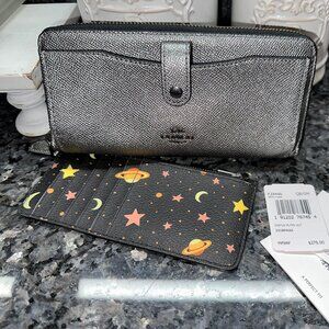 Coach Multifunction Wallet With Constellation Print with Gunmetal Hardware